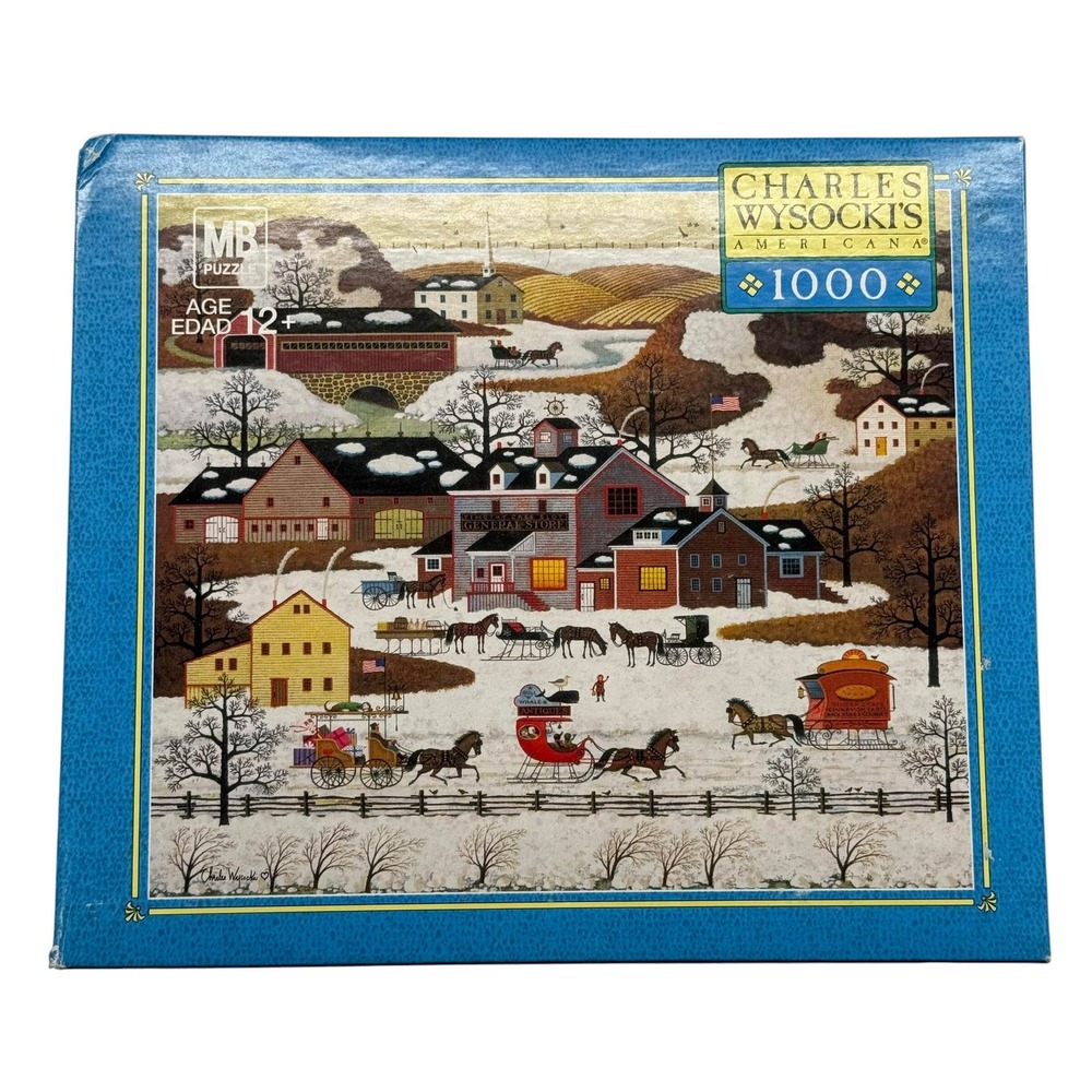 Charles Wysocki 1000 Piece Puzzle Milton Bradley Gifts Antiques Cakes UNCOUNTED